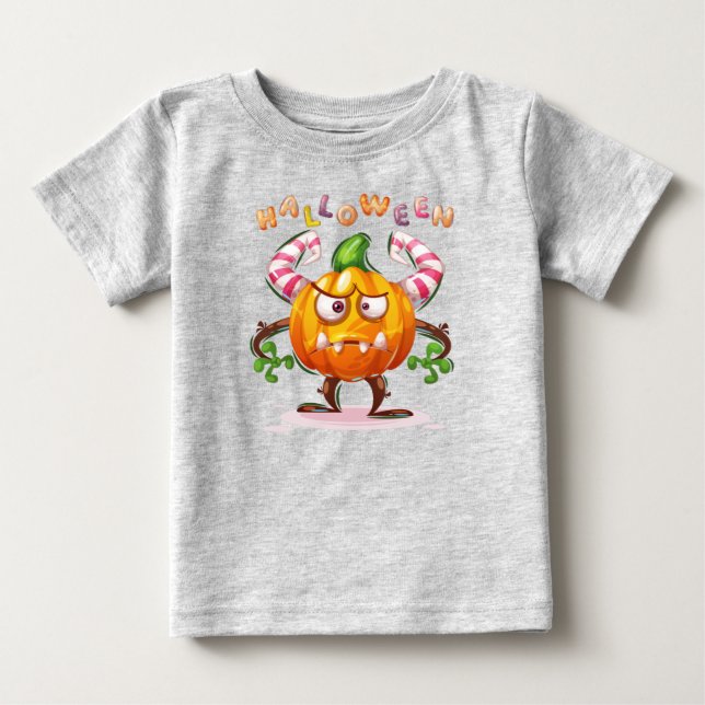 Horror Childish Halloween Pumpkin Crazy Baby T-shirt (Vorderseite)