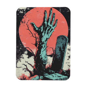 Horror Comic Zombie Graveyard Magnet