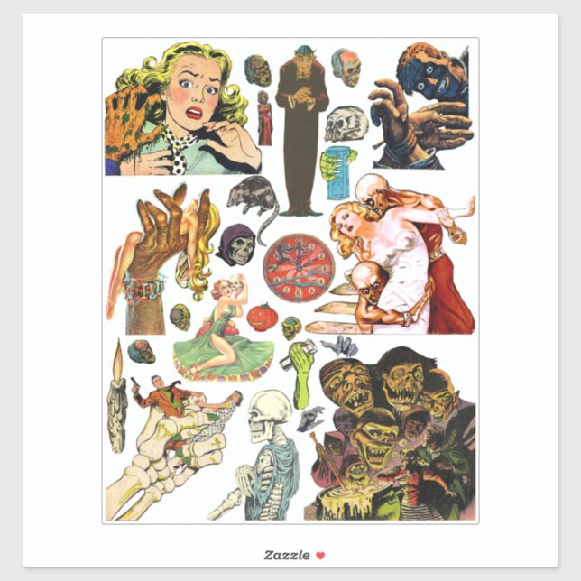 Horror Comicen Monster Kreaturen sammeln Kunst Aufkleber (Blatt)