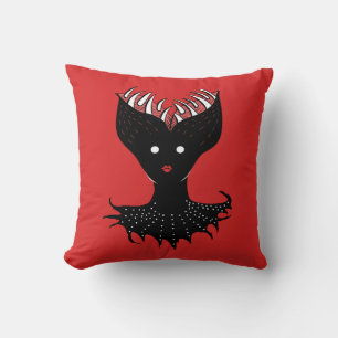 Horror Demon Girl Black Red Creepy Kissen