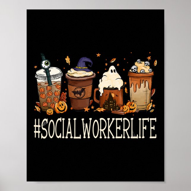 Horror der Sozialarbeiter Fall Kaffeehaus Pumpkin Poster (Vorne)