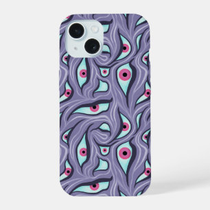 Horror Evil Eyes Lila Pastel Goth Hexe iPhone 15 Hülle