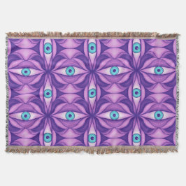 Horror Eye Muster Lila Creepy Witchy Goth Decke