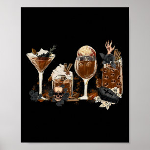 Horror Fall Kaffeehaus Pumpkin Gewürz Herbst Poster