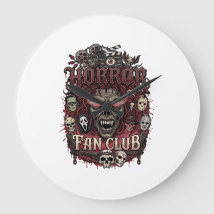 Horror Fan Club Halloween Dämonengesicht Totenköpf Große Wanduhr