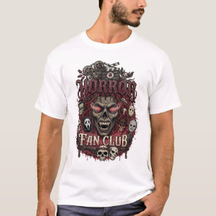 Horror Fan Club Halloween Dämonengesicht Totenköpf T-Shirt