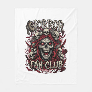 Horror Fan Club Halloween Schreiender Schädel Rote Fleecedecke