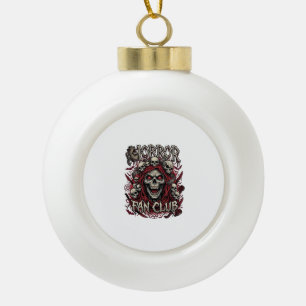 Horror Fan Club Halloween Schreiender Schädel Rote Keramik Kugel-Ornament