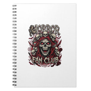 Horror Fan Club Halloween Schreiender Schädel Rote Notizblock