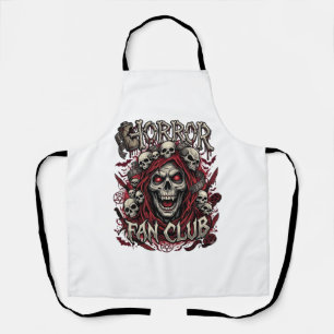 Horror Fan Club Halloween Schreiender Schädel Rote Schürze