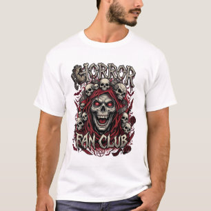 Horror Fan Club Halloween Schreiender Schädel Rote T-Shirt