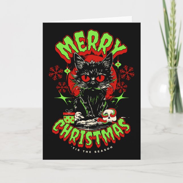 Horror Fan Weihnachtsgrüße Feiertagskarte (Vorderseite)