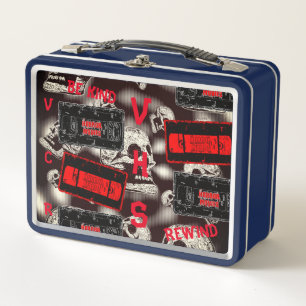 Horror-Film-Videokassetten-Collage Metall Brotdose