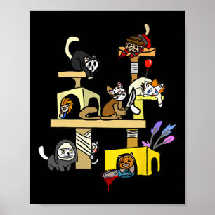 Horror Filme Katzen Geschenke für Katzen Liebhaber Poster