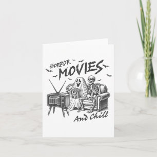 Horror-Filme und Chill Halloween-Themengrafik F Karte