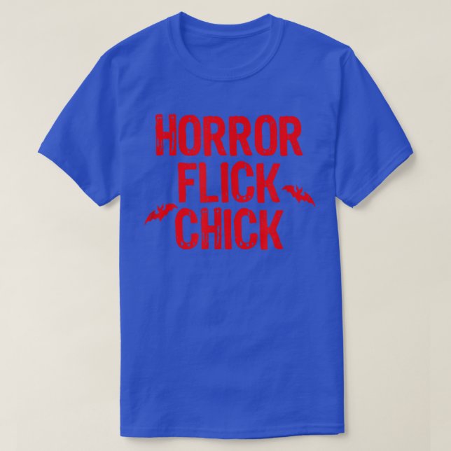 Horror Flick Chick Slasher Movie Blood Splatter Ha T-Shirt (Design vorne)