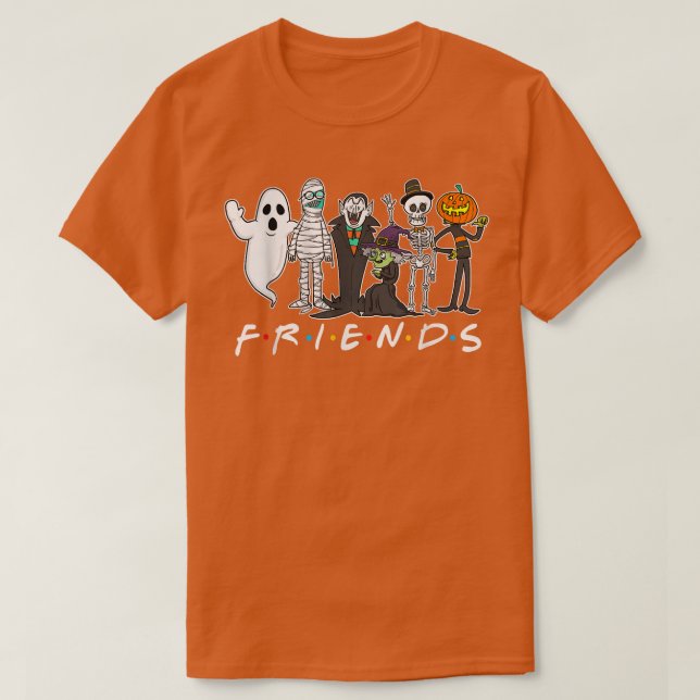 Horror Friends Skeleton Zombie Pumpkin Mummy Hallo T-Shirt (Design vorne)