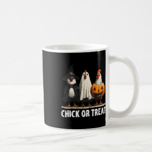 Horror Funny Chick oder Leckerei Hühner Geist Hexe Kaffeetasse