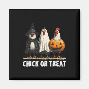 Horror Funny Chick oder Leckerei Hühner Geist Hexe Magnet