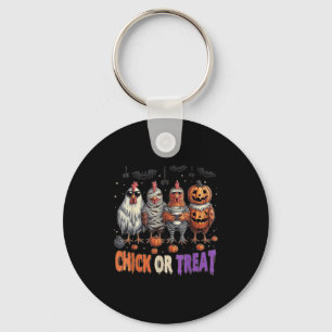 Horror Funny Chick oder Leckerei Hühner Geist Hexe Schlüsselanhänger