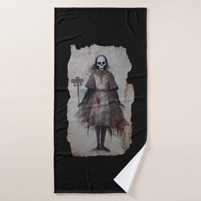 Horror Geschenk Zombie Goth Gothic Vodoo Puppe Badehandtuch (Badehandtuch)