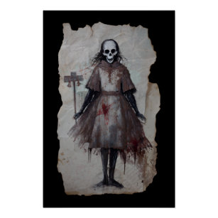 Horror Geschenk Zombie Goth Gothic Vodoo Puppe Poster