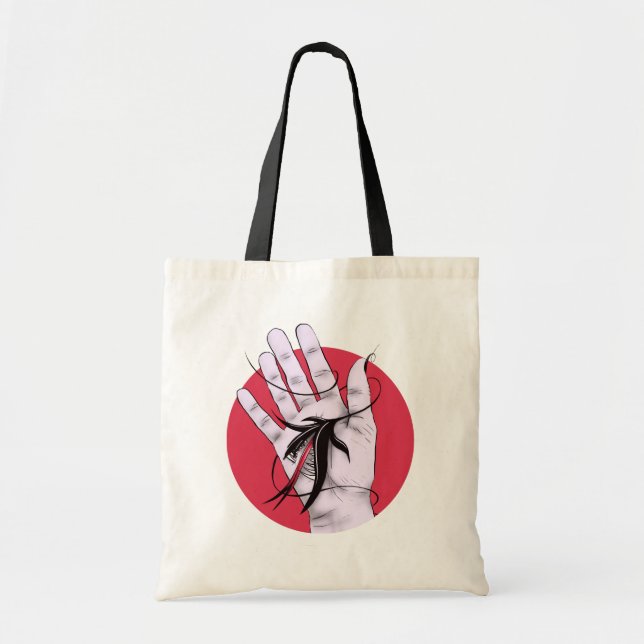 Horror Gothic Hand Biting Blume Monster Macab Art Tragetasche (Vorne)