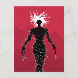 Horror Gothic Macabre Creepy Demon Woman Postkarte