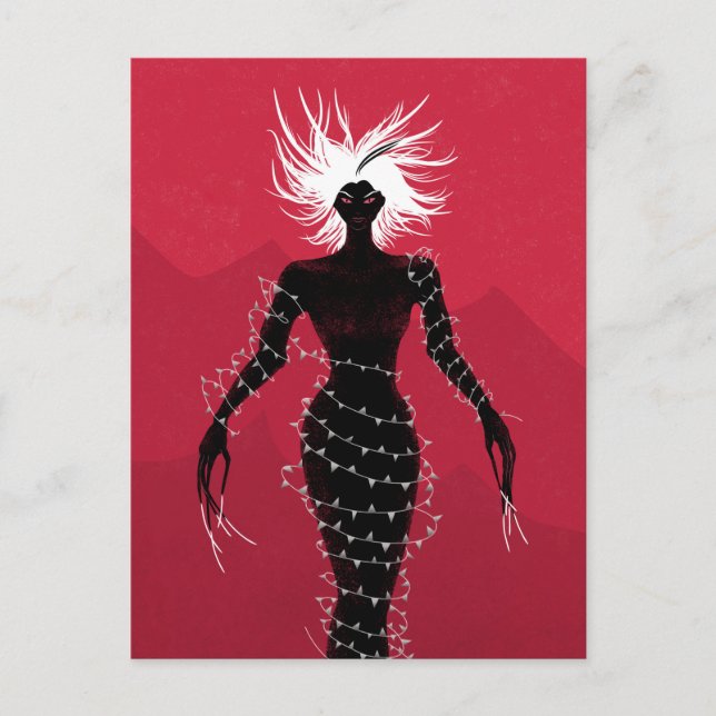 Horror Gothic Macabre Creepy Demon Woman Postkarte (Vorderseite)