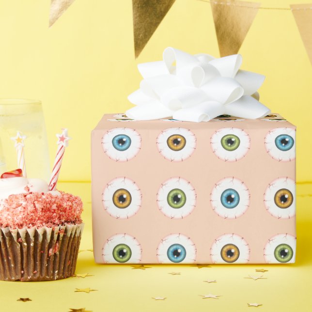 Horror Halloween Eyeballs mit bunten Augen Geschenkpapier (Geburtstagsparty)