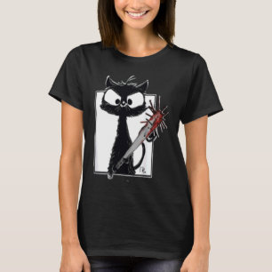Horror Halloween-Party Blut Spritzer Messer Schwar T-Shirt