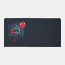 Horror Icons Desk Mat - Neon Pixel Art Schreibtischunterlage