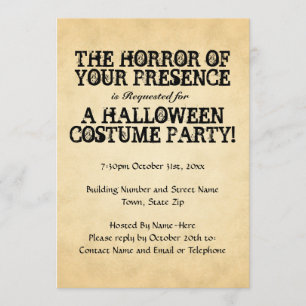 Horror Ihrer Anwesenheit. Halloween-Party. Einladung