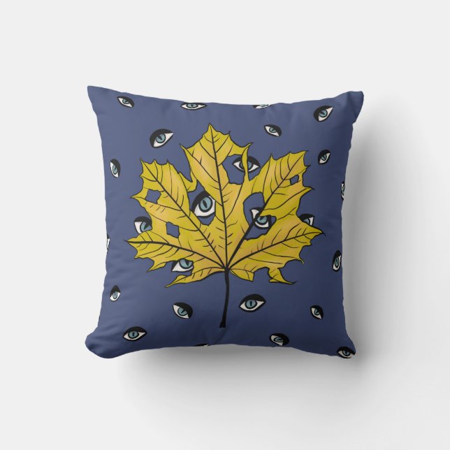 Horror Leaf Creepy Botanische Kunst Kissen (Vorderseite)