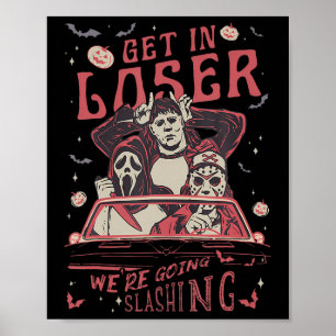 Horror Männer gehen lockerer, wenn sie sich mit ei Poster