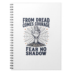 Horror-Motivations-Shirt mit Undead Courage Zitat Notizblock