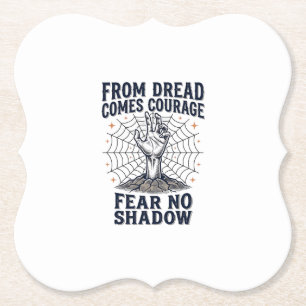 Horror-Motivations-Shirt mit Undead Courage Zitat Untersetzer