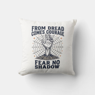 Horror-Motivations-Shirt mit Zitat über untote Tap Kissen