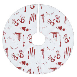 Horror Movie Blood Spritzer Bloody Handprints Polyester Weihnachtsbaumdecke