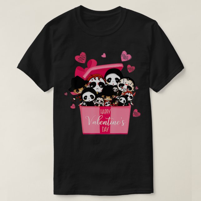 Horror Movie Character Chibi With Heart Love Valen T-Shirt (Design vorne)