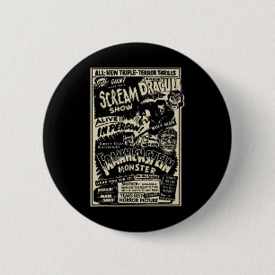 Horror Movie Monster Mummy Dracula Werewolf Franke Button