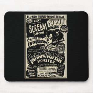 Horror Movie Monster Mummy Dracula Werewolf Franke Mousepad