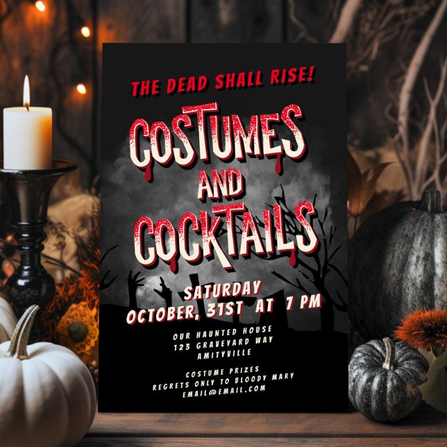 Horror Movie Poster Adult Halloween Invitation (Créateur téléchargé)