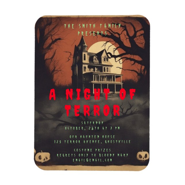Horror Movie Poster Halloween-Party Einladung Magnet (Vertikal)