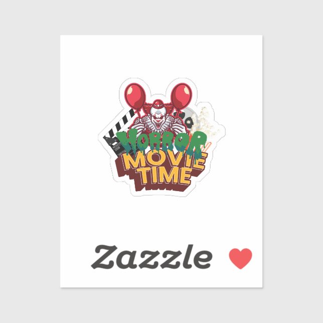 Horror Movie Time Clown Sticker (Blatt)
