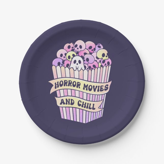 Horror Movies and Chill Niedlich Halloween Pappteller (Vorderseite)