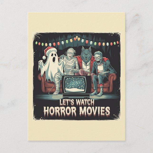 Horror Movies Ghost Mummy Werewolf Zombie Postkarte (Vorderseite)
