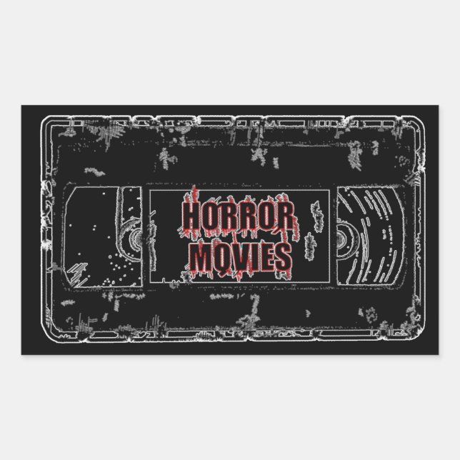 Horror Movies - Schwarz Rechteckiger Aufkleber (Vorderseite)