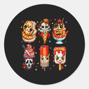 Horror Movies Sommerlicher Popsimus Halloween Eisc Runder Aufkleber