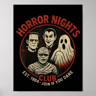 Horror Night Club Vintage Halloween Klassiker Poster